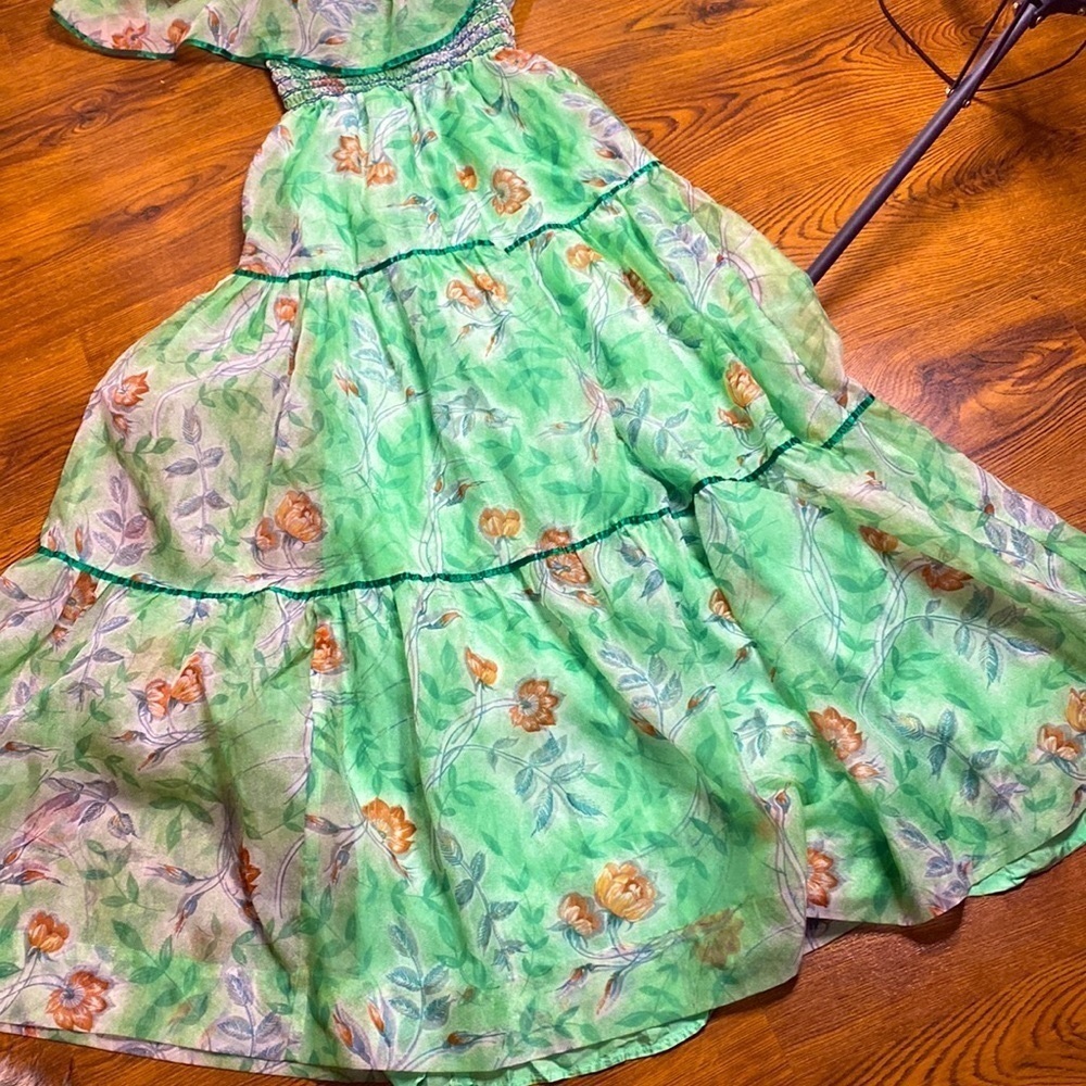 🌹 Miss Renfrew by Holt Renfrew 🌹 Vintage Off Shoulder Floral Chiffon Gown - Picture 12 of 16